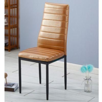 Hot Sale Coffee Table Set Chairs Indoor Leather Chair Stackable Metal Frame Dining Chair