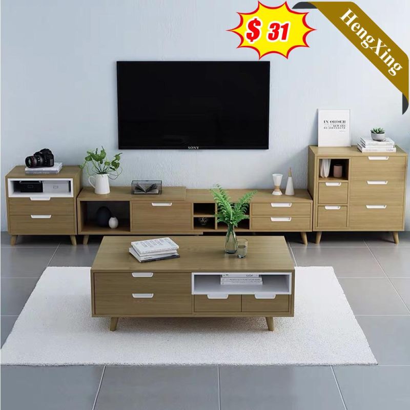 Wholesale Price Living Room Home Furniture Wooden Coffee Table with Side Cabinet