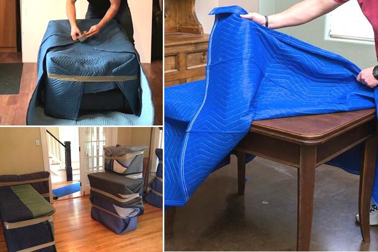 Moving Blankets 80" X 72" for Protect Furniture Non-Woven Fabric Moving Blanket