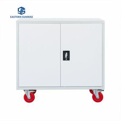 2 Swing Door Document Mobile Cabinets with 3 Adjustable Shelves