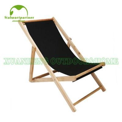 Adjustable Height Foldable Wooden Beach Chair