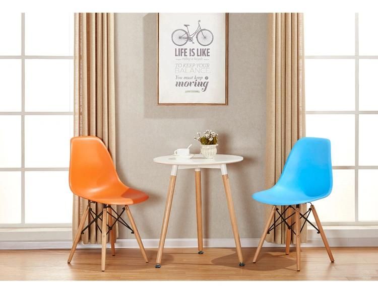 Modern Design Italian China Wholesale Custom Restaurant Office Plastic Cafe Dining Chair with Wooden Leg