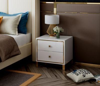 OEM Grey Wooden Furniture Home Bedding Set Leather King Bedroom Bed for Adult