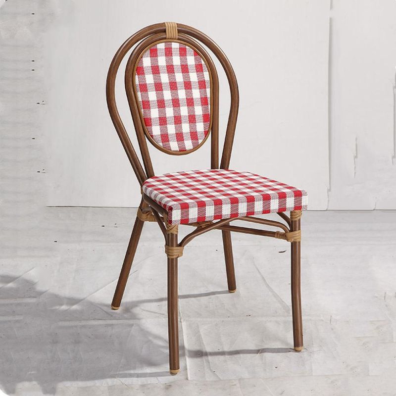 Strong Fabric Paris Chair Aluminum Bamboo Look Dining Chair
