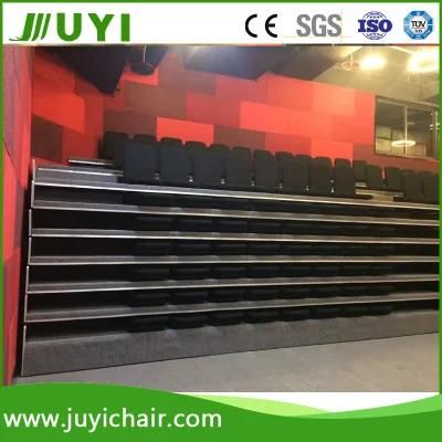 Floor Mounted Fabric Telescopic Bleachers Manual or Motorized Bleacher with Foam Chair Jy-768f