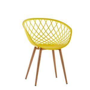 Wholesale Nordic Contemporary Polypropylene Tulip Dining Plastic Chairs with Beech Wood Leg