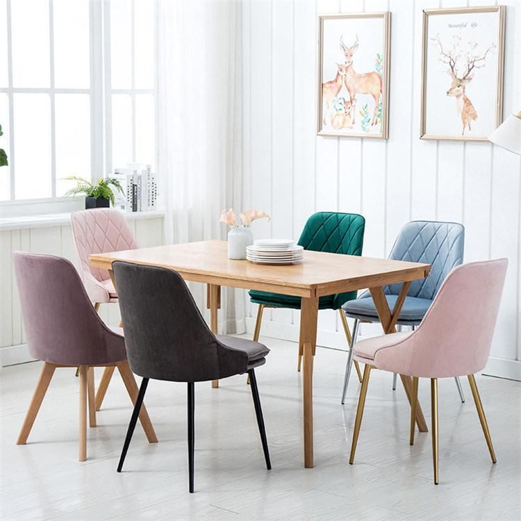 Wholesale French Style Leisure High Back Modern Design Green Velvet Classic Dining Chair Restaurant