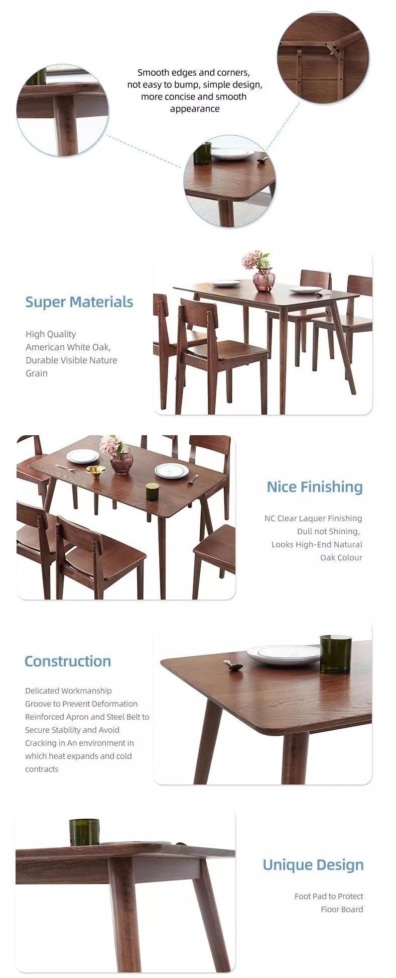 Furniture Modern Furniture Table Home Furniture Wooden Furniture Scandinavian Kitchen Set Room Furniture Chairs and Solid Oak Wood Slab Style Dining Table