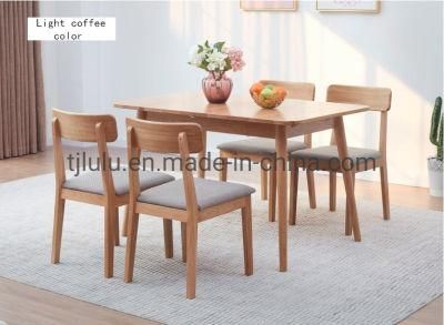 Wholesale Classic Nordic Cheap Wood Lined Fabric Solid Wood Upholstered Dining Chair for Restaurant Hotel Cafe