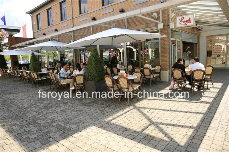 Commercial Used Restaurant Bambooo Furniture Hotel Outdoor Textilene Fabric Dining Arm Chair