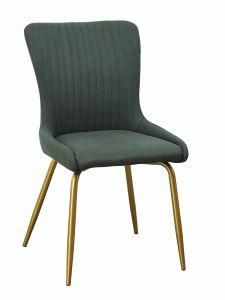 Golden Chormed Legs Fabric Dining Chair Modern Design Dining Chairs with Good Price