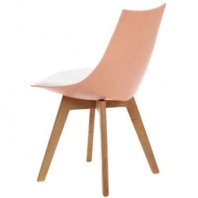 Modern Fashion Solid Wood Plastic Adult High Back Leisure Conference Reception Restaurant Plastic Dining Chair with Cushion