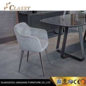 Grey Fabric Dining Chair Metal Dining Room Chair