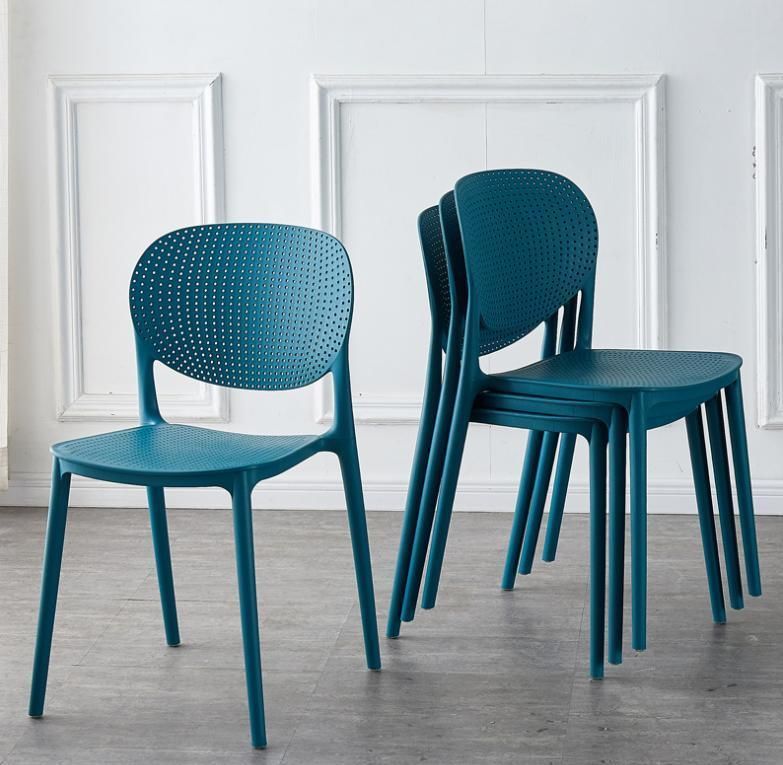 Plastic Chair Chromed Legs Chaises Salle a Manger 6 Restaurant Chair Sets