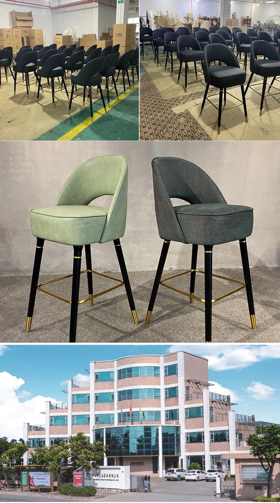 Modern Design Fabric Dining Chair with Metal Frame Bar Stool