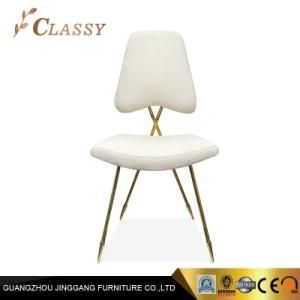 Luxury Modern Fabric Velvet Dining Chair with Golden Stainless Steel Legs