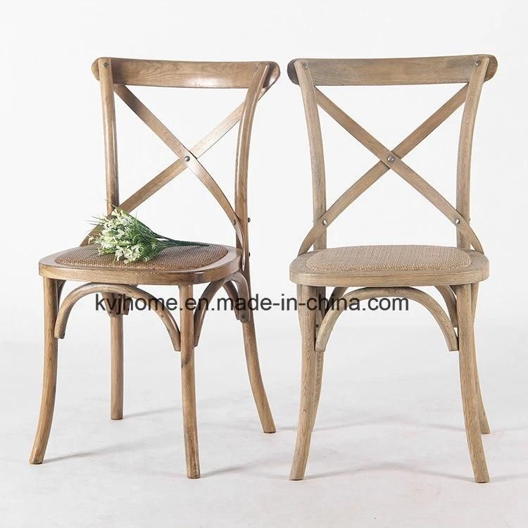 Kvj-7001 Birch Wedding Renting Stacking Crossback Chair