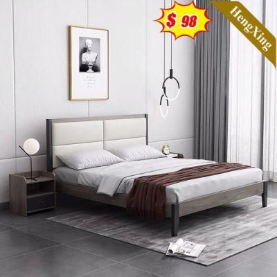 European Style Modern Home Hotel Bedroom Furniture Set MDF Wooden King Queen Bed Wall Sofa Double Bed (UL-22NR61578)