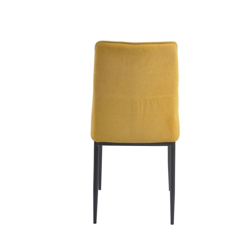 Europe′ S Best Selling Restaurant Yellow Linen Hotel Fabric Dining Chair