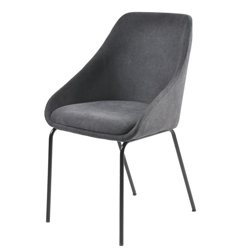 Nordic Style Customizable Upholstered Black Velvet Fabric Dining Chair