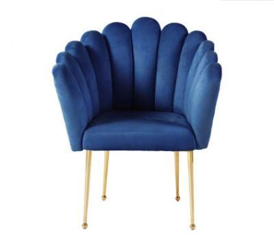 Nordic Wholesale Living Room Metal Leg Dining Velvet Sofa Chair