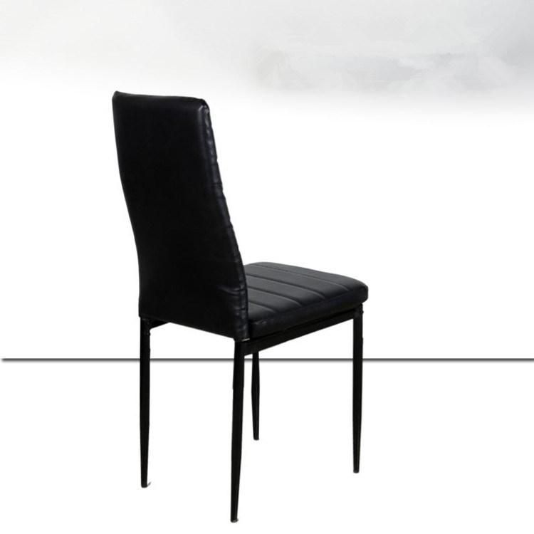 Restaurant Home Dining Room Upholstered Faux Leather Cushion High Back Luxury Dining Chair