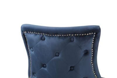 Kvj-Ec08 Cheap Navy Blue Upholstery Velvet Modern Dining Chair