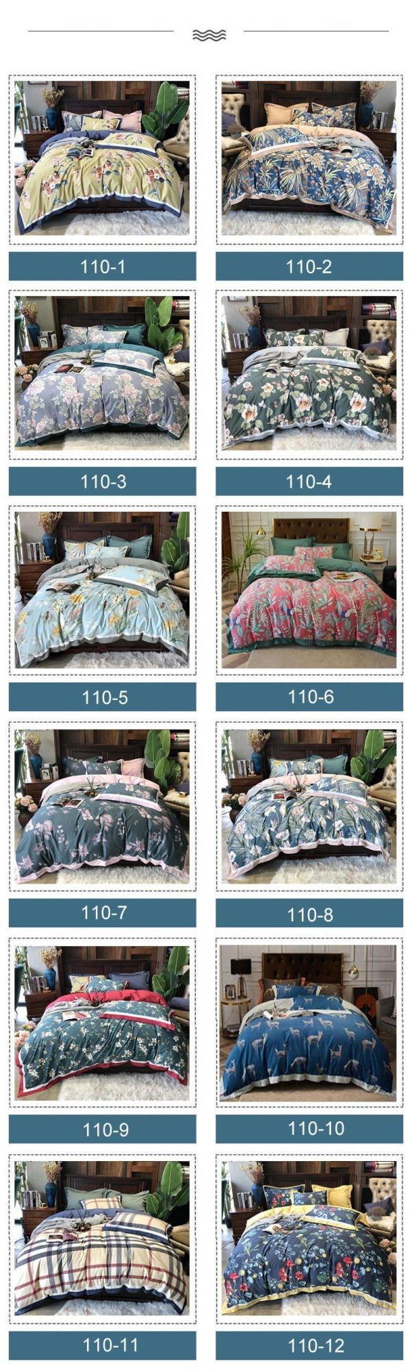 Home Textile Good Quality Bedding Set Cotton Brushed Fabric Soft for 4PCS King Bed