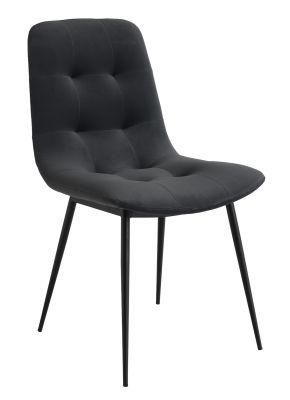 Popular Orange Fabric Chair Simple Metal Leg Dining Room Furniture