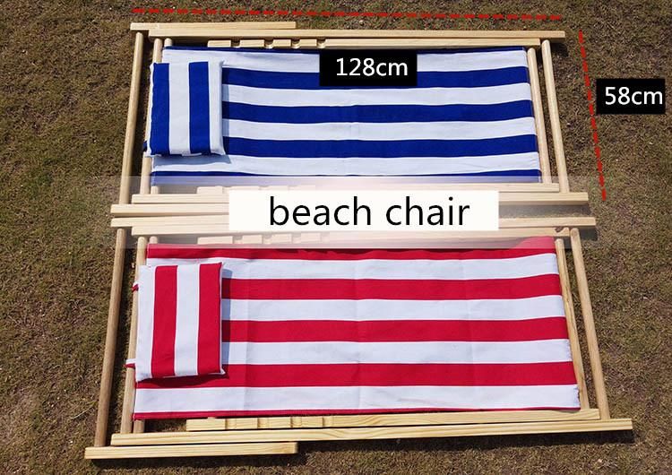 HiFi Wholesale Portable Folding Wood Beach Lounge Chair Stripes Outdoor Beach Folding Chair