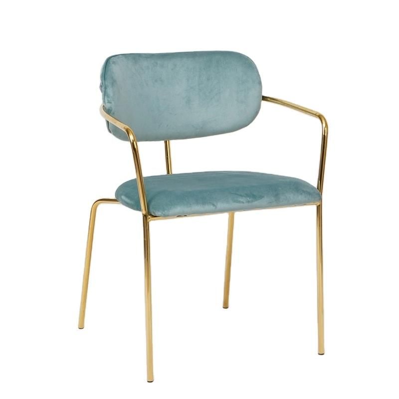 High Quality Minimalist Fabric Cafe Designs Modern Restaurant Luxury Velvet Dining Chair
