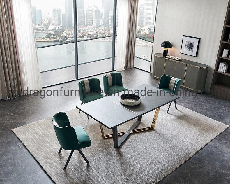 Modern High Quality Metal Legs Fabric Home Furniture Dining Chair