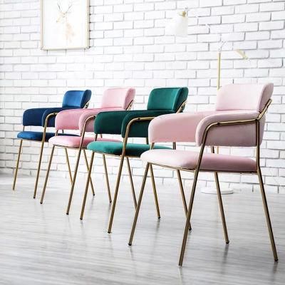Modern Restaurant Furniture Frame Velvet Upholstered Dining Chair for Sale