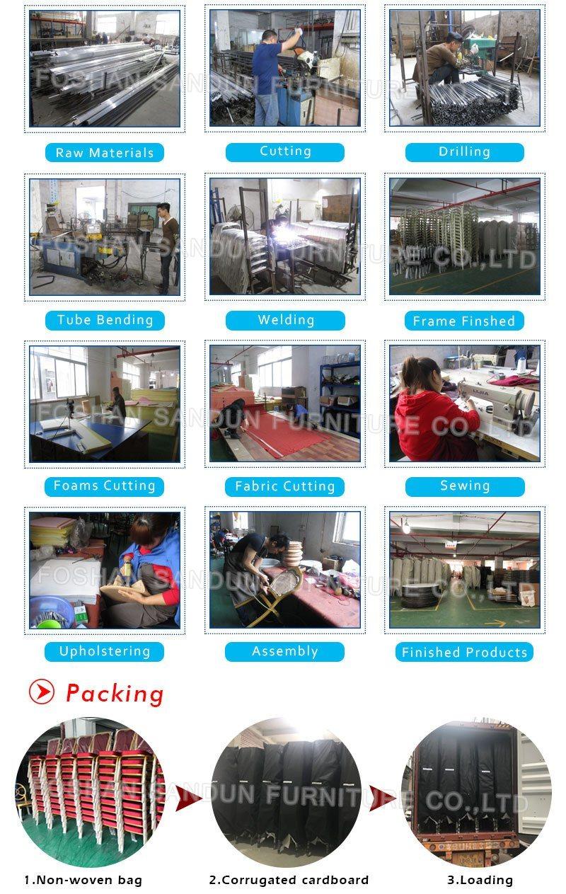 Bending Cushion High Quality Fabric Stacking Metal Event Banquet Chair