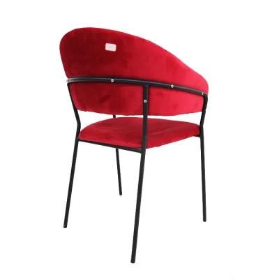 Wholesale Modern Design Chrome Iron Legs Dining Chair Colorful Red Dining Chair