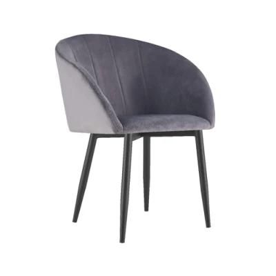 Hot Selling Modern Style Comfortable Luxury Velvet Metal Legs Live Room Dining Chair