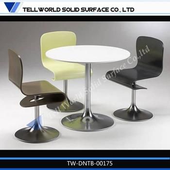 Modern Design Round Solid Surface Dining Table and Chairs
