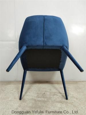 New Modren Armrest Comfortable Blue Fabric Dining Chair