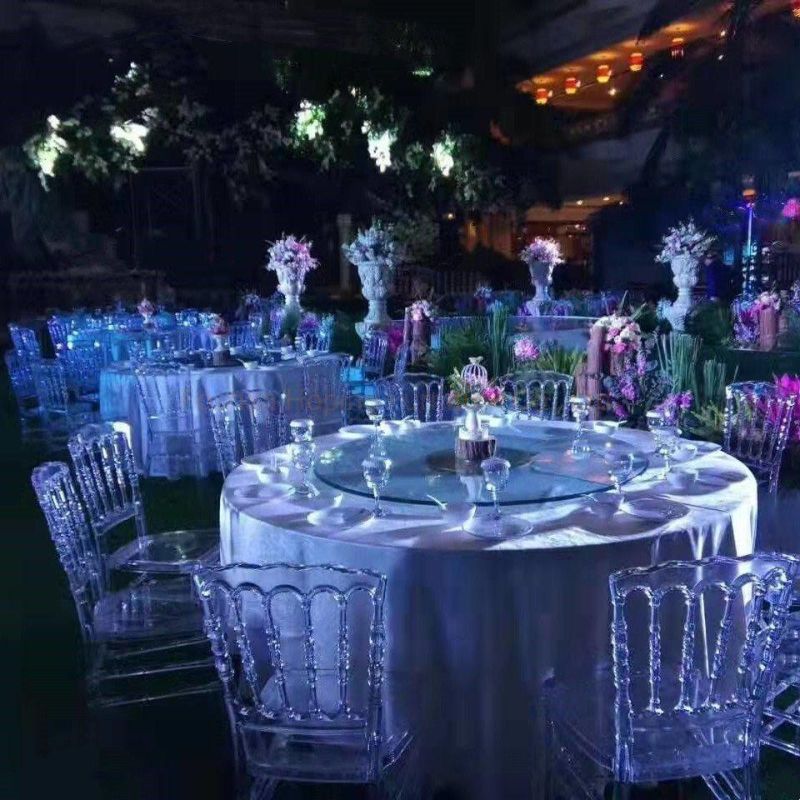 Chrome Electroplate Napoleon Event Wedding Hotel Golden Outdoor Banquet Stool White PP Plastic Chair Dining Furniture Restaurant Dining Chair for Dining Room