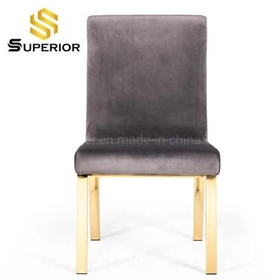 Hotel Gold Stainless Steel Leg Velvet Leisure Dining Chair