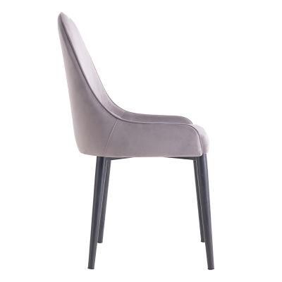 Customized New Design Italian Elegant Style furniture Nubuck Velvet Fabric Plywood Frame Contemporary Dining Chair
