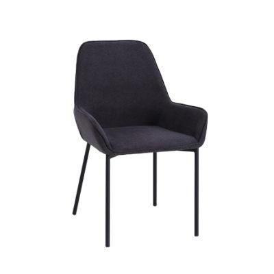 Hot Selling Dining Room Furniture Luxury Metal Legs Upholstered Leather Fabric Dining Chairs
