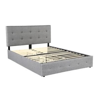 Double/Queen Size Soft Bed for Export Fabric Bed with Drawer Linen Bed Frame