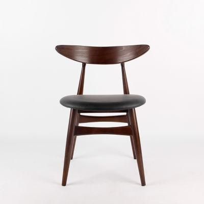 Kvj-9023 Green Cream PU Seat Moonback Restaurant Wood Dining Chair