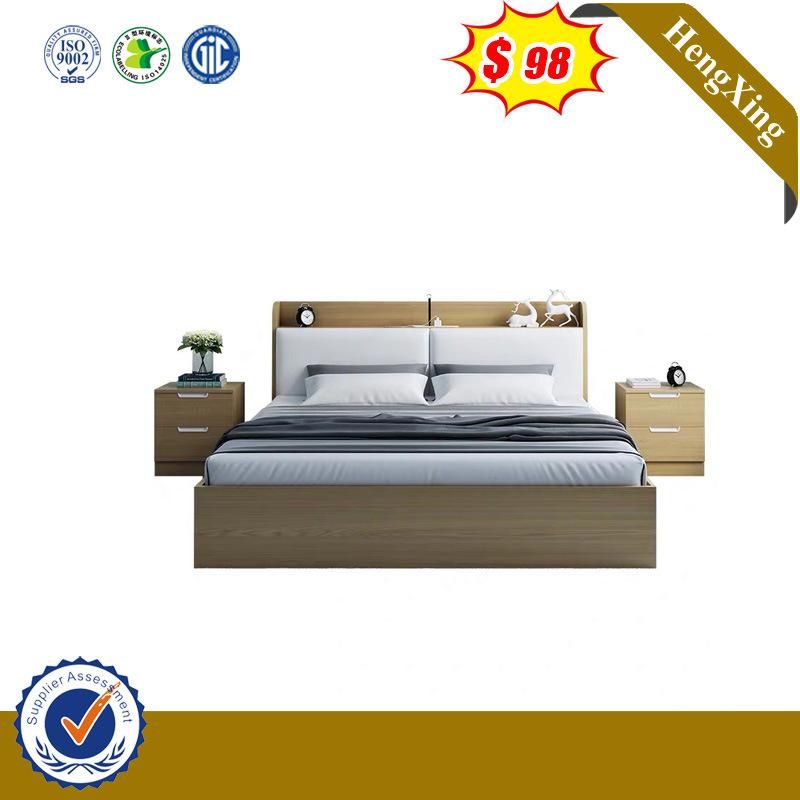 Nordic Simplicity Bedroom Furniture Fabric Double King Bed with Storage Box