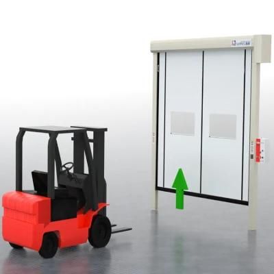 Medicine Clean Room 0.8mm Patent Technology Automatic Rolling Rapid Zipper Door with Servo Motor