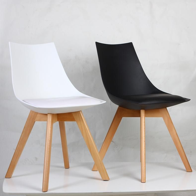Indoor PP Modern Chair Home Furniture Tulip Plastic Dining Living Room Dining Chair with Beech Legs