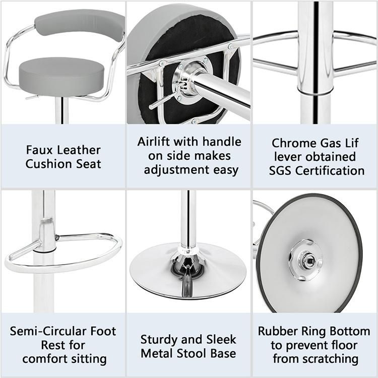 Counter Mobile Cocktail Portable Using PU Seat Metal Bar Chair Height Stool Bar Furniture High Chair