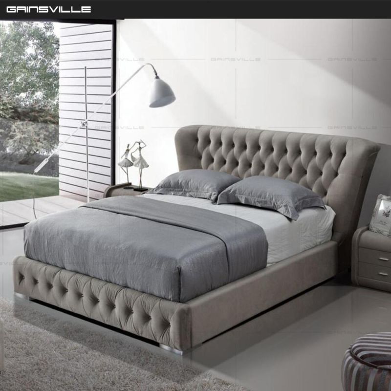 Wholesale Classical Pull Point Design with Button Headboard Bed USB Bed Gc1632