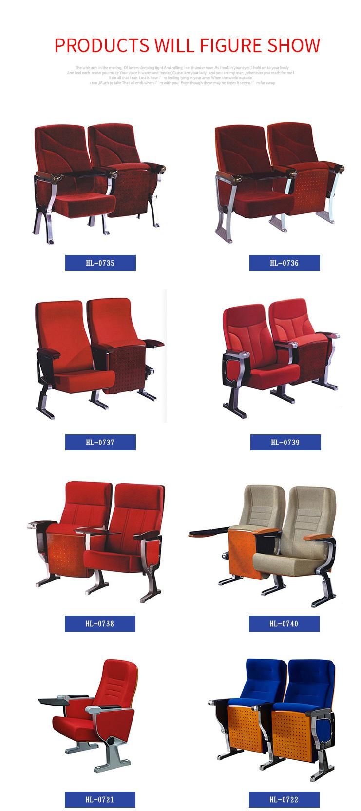 Fashionable Durable Steel Tube Church Chair School Auditorium Chair for Hall Furniture